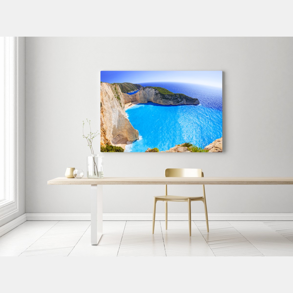 Obraz na płótnie turkusowa panorama klifu i plaży – Wallissimo® Obraz na płótnie turkusowa panorama klifu i plaży – Wallissimo®