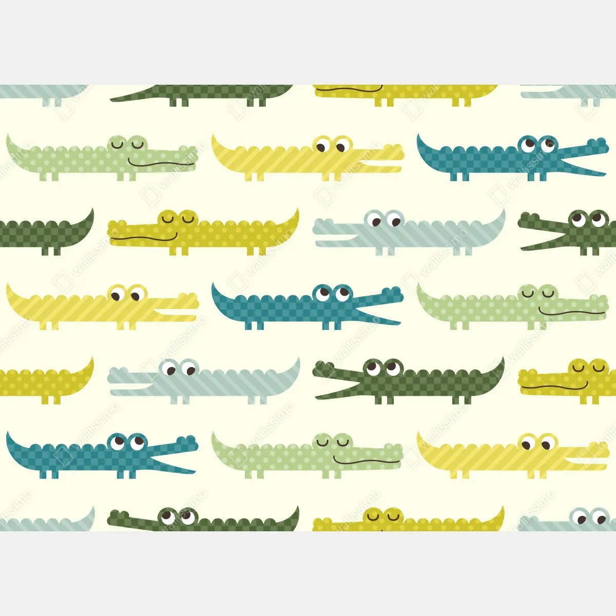 Obraz na płótnie wesoły wzór krokodyli do pokoju dziecięcego – Wallissimo® Obraz na płótnie wesoły wzór krokodyli do pokoju dziecięcego – Wallissimo®