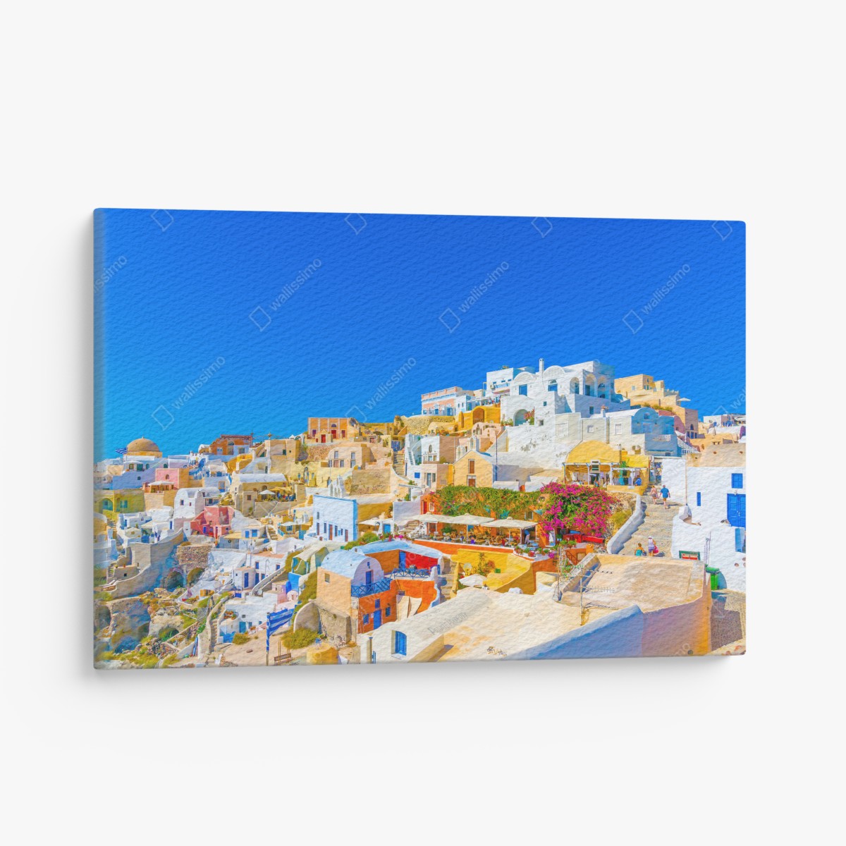 Canvas print sunlit Oia village, Santorini