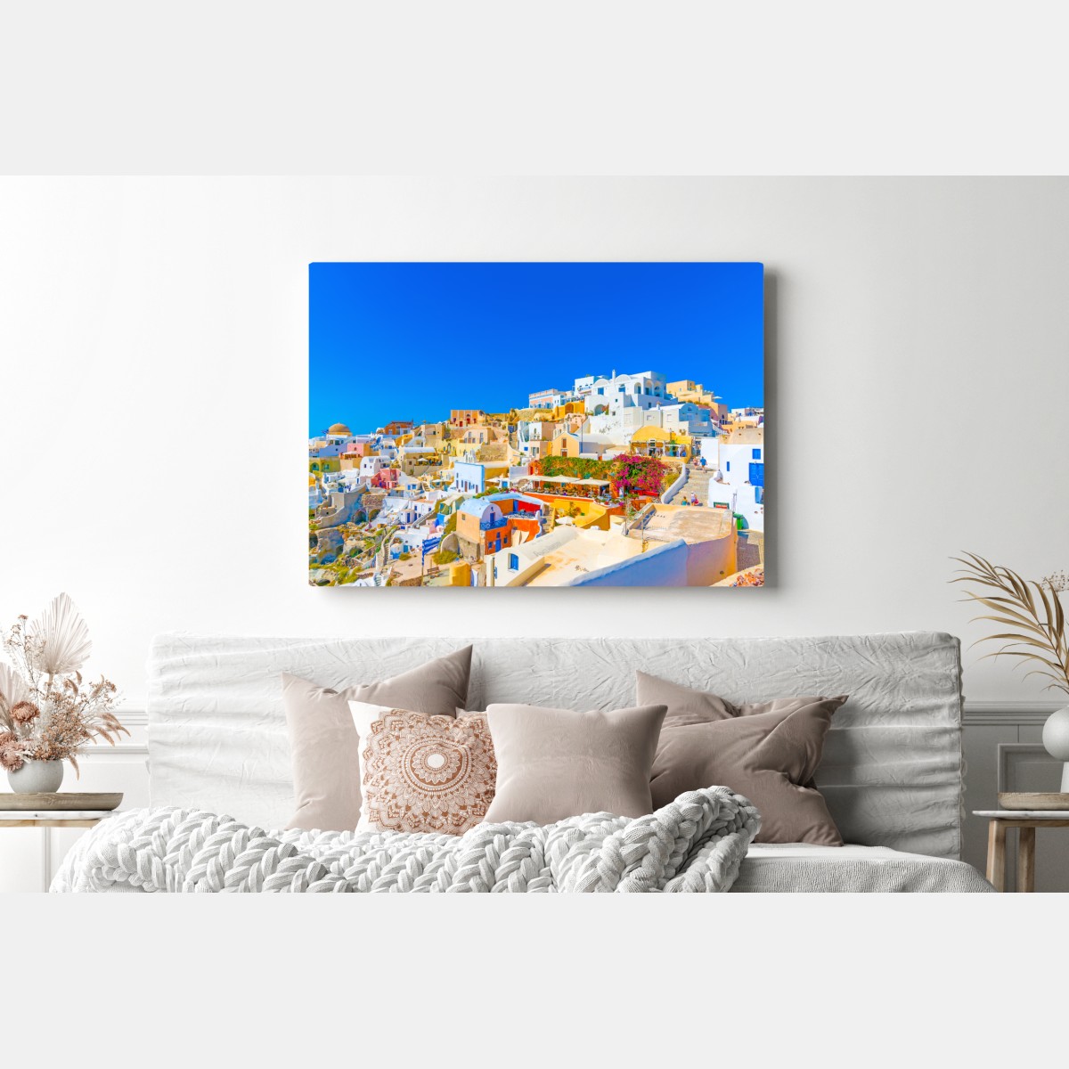Obraz na płótnie słoneczna wioska Oia, Santorini – Wallissimo® Obraz na płótnie słoneczna wioska Oia, Santorini – Wallissimo®