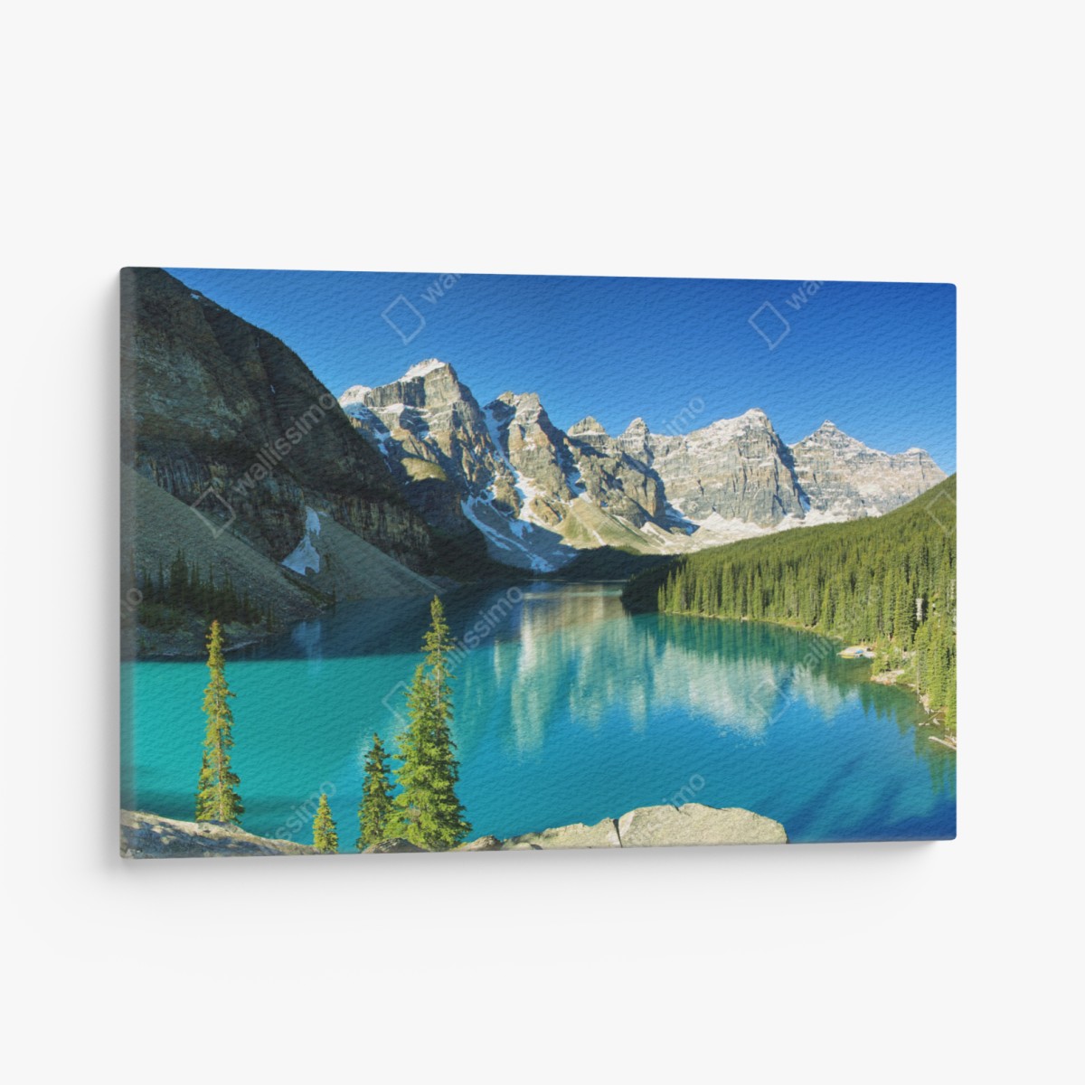 Canvas print tranquil turquoise mountain lake panorama