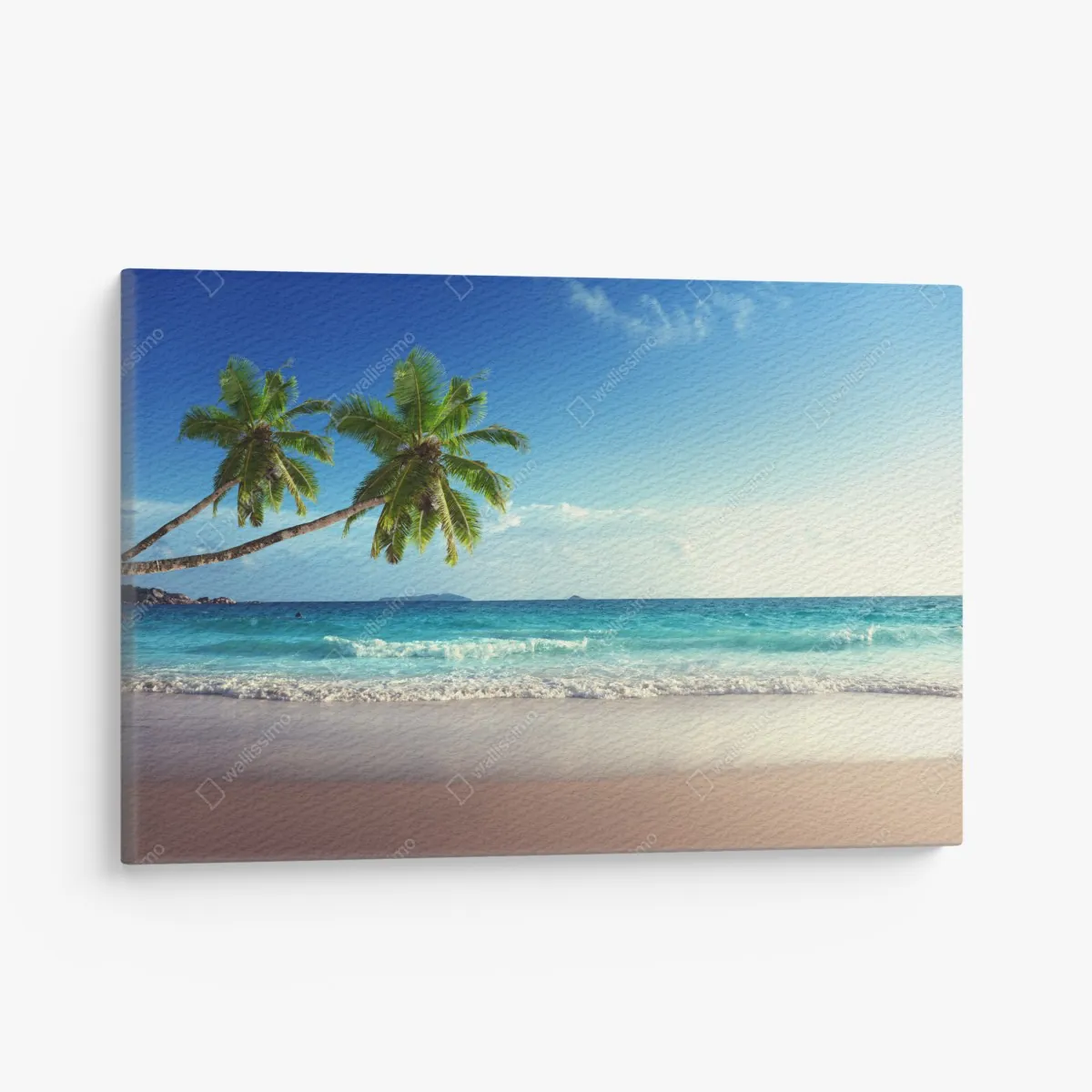 Obraz na płótnie tropikalna plaża na Karaibach o zachodzie słońca – Wallissimo® Obraz na płótnie tropikalna plaża na Karaibach o zachodzie słońca – Wallissimo®