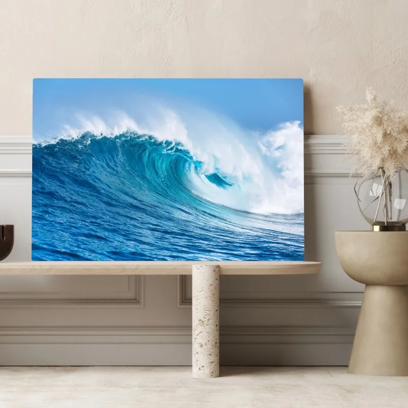 Obraz na płótnie majestatyczna turkusowa fala oceaniczna – Wallissimo® Obraz na płótnie majestatyczna turkusowa fala oceaniczna – Wallissimo®