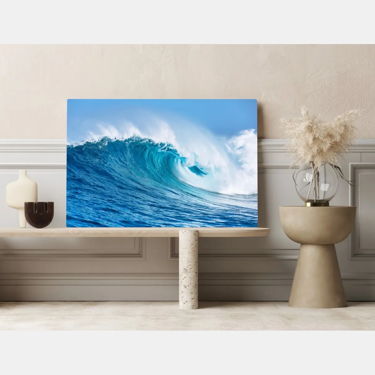 Obraz na płótnie majestatyczna turkusowa fala oceaniczna – Wallissimo® Obraz na płótnie majestatyczna turkusowa fala oceaniczna – Wallissimo®