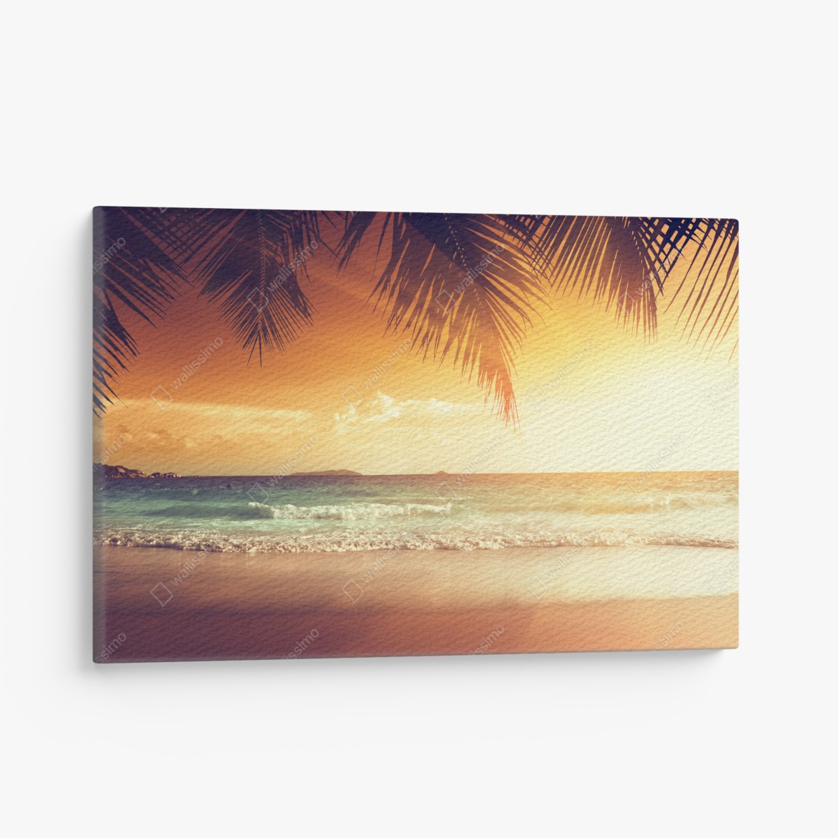 Canvas print Caribbean sunset beach at dusk