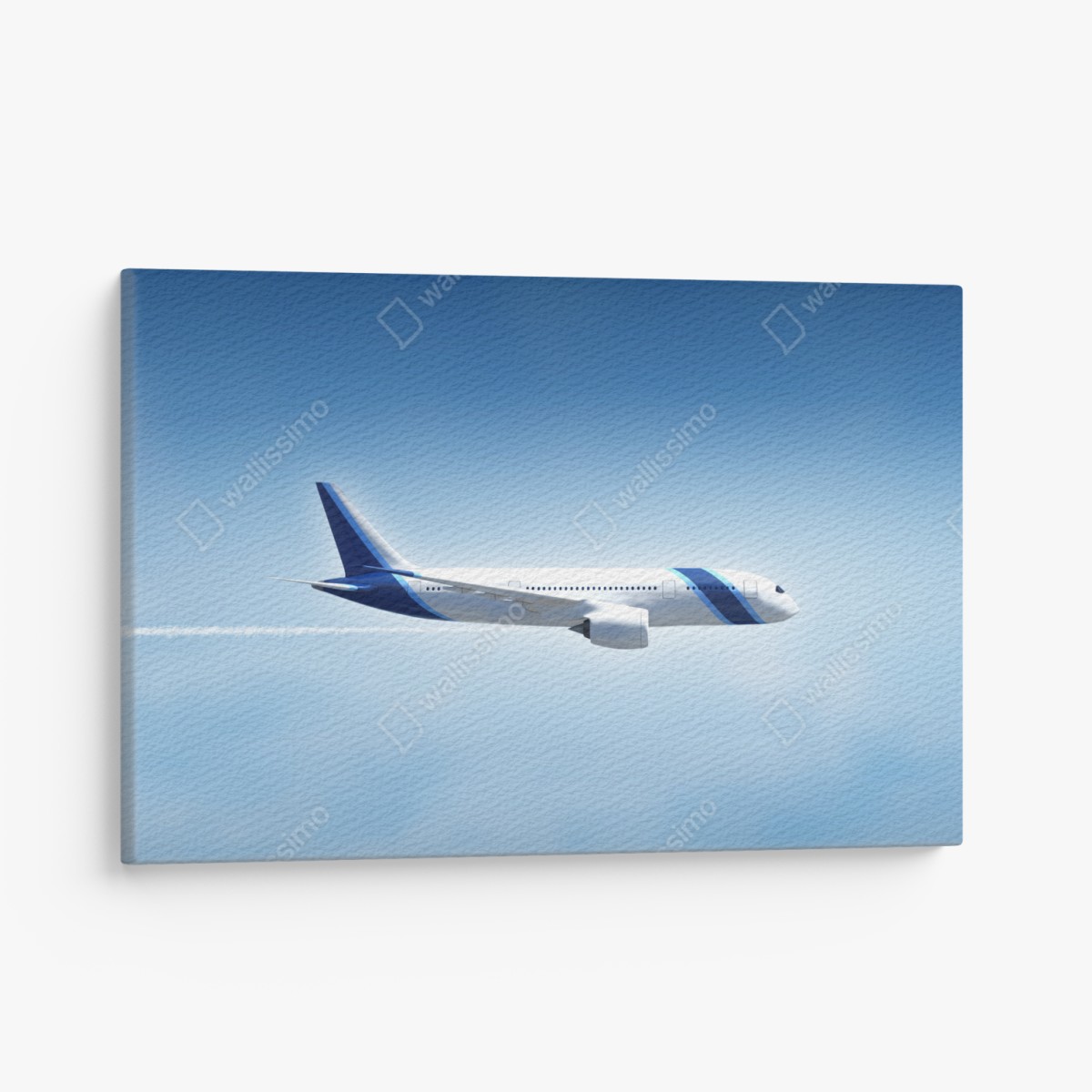 Canvas print jetliner in clear blue sky