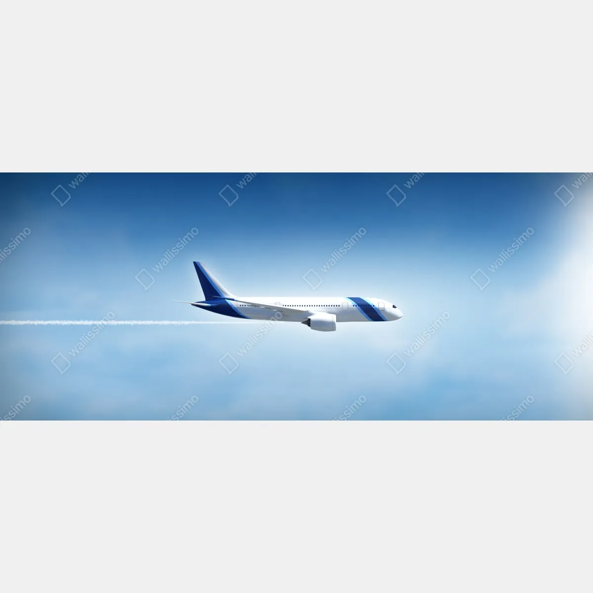 Obraz na płótnie odrzutowiec na czystym niebie – Wallissimo® Obraz na płótnie odrzutowiec na czystym niebie – Wallissimo®