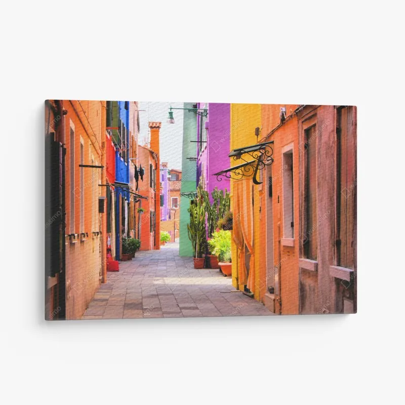 Obraz na płótnie kolorowa śródziemnomorska uliczka