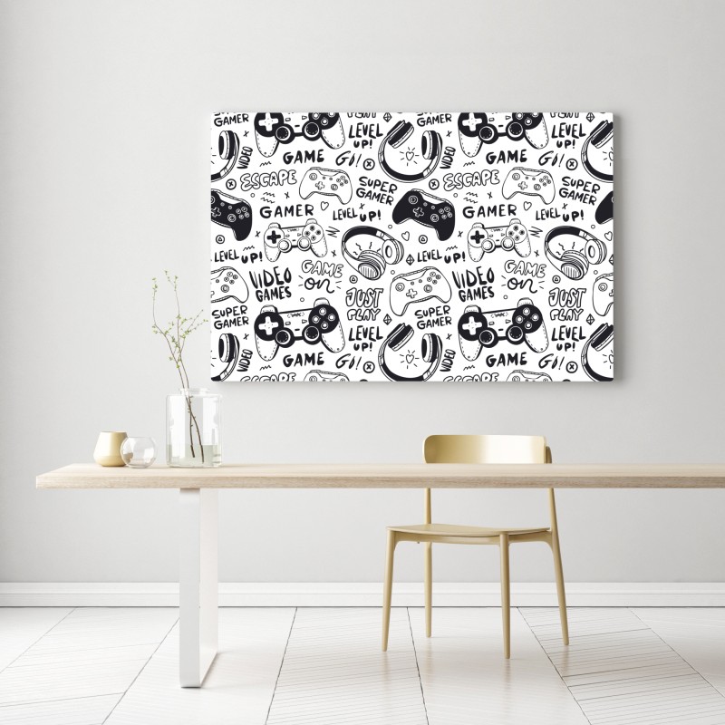 Obraz na płótnie wzór gier wideo z kontrolerami – Wallissimo® Obraz na płótnie wzór gier wideo z kontrolerami – Wallissimo®
