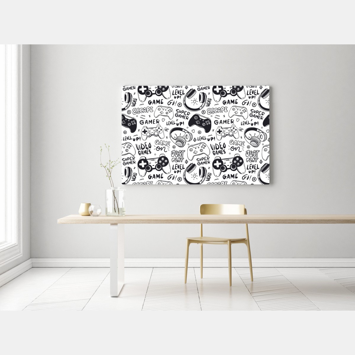 Obraz na płótnie wzór gier wideo z kontrolerami – Wallissimo® Obraz na płótnie wzór gier wideo z kontrolerami – Wallissimo®