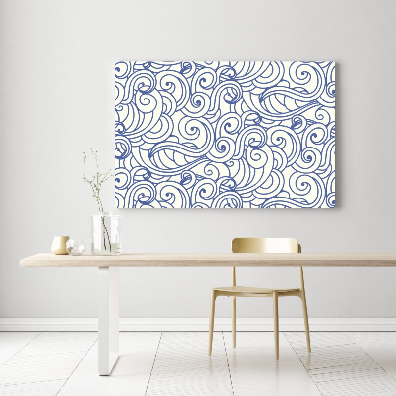 Obraz na płótnie niebieski wzór ze spiralami – Wallissimo® Obraz na płótnie niebieski wzór ze spiralami – Wallissimo®