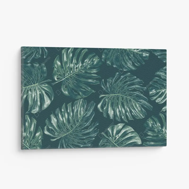 Obraz na płótnie wzór tropikalnych liści monstery