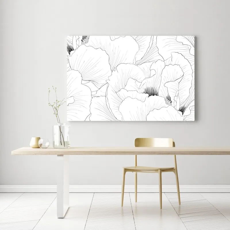 Obraz na płótnie delikatny botaniczny rysunek kwiatowy – Wallissimo® Obraz na płótnie delikatny botaniczny rysunek kwiatowy – Wallissimo®