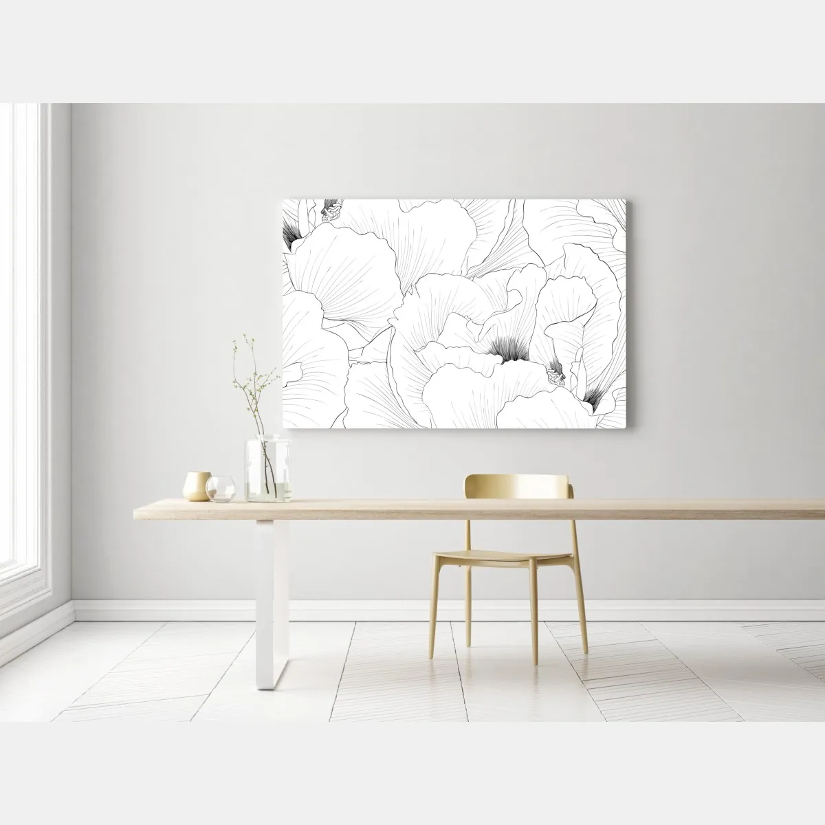 Obraz na płótnie delikatny botaniczny rysunek kwiatowy – Wallissimo® Obraz na płótnie delikatny botaniczny rysunek kwiatowy – Wallissimo®