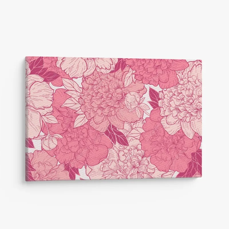 Obraz na płótnie różowy wzór z piwoniami