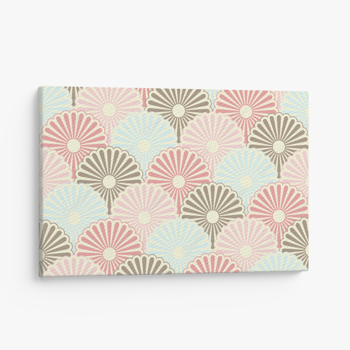 Canvas print pastel scallop fan pattern