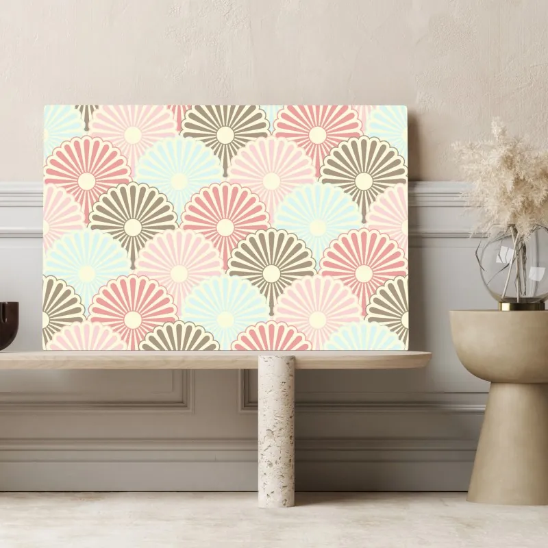 Obraz na płótnie pastelowy wzór muszelkowy – Wallissimo® Obraz na płótnie pastelowy wzór muszelkowy – Wallissimo®