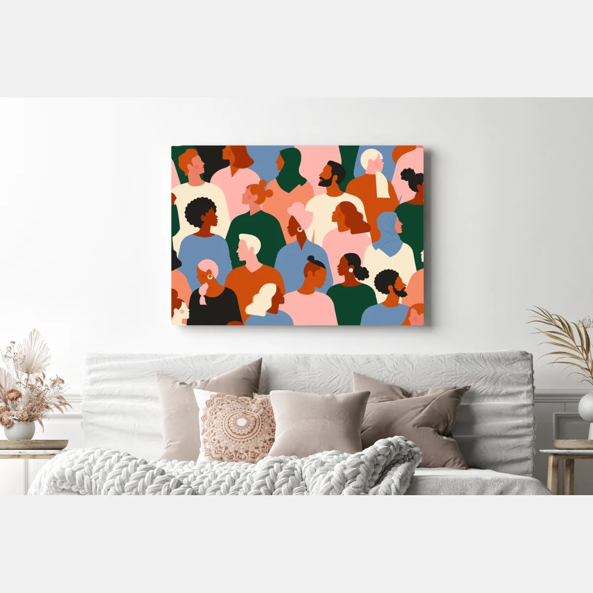 Obraz na płótnie wzór portretów zróżnicowanej społeczności – Wallissimo® Obraz na płótnie wzór portretów zróżnicowanej społeczności – Wallissimo®