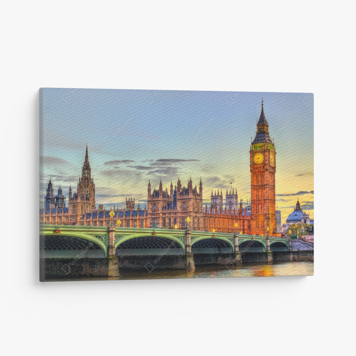 Canvas print sunset over London: Big Ben and the Houses of Parliament