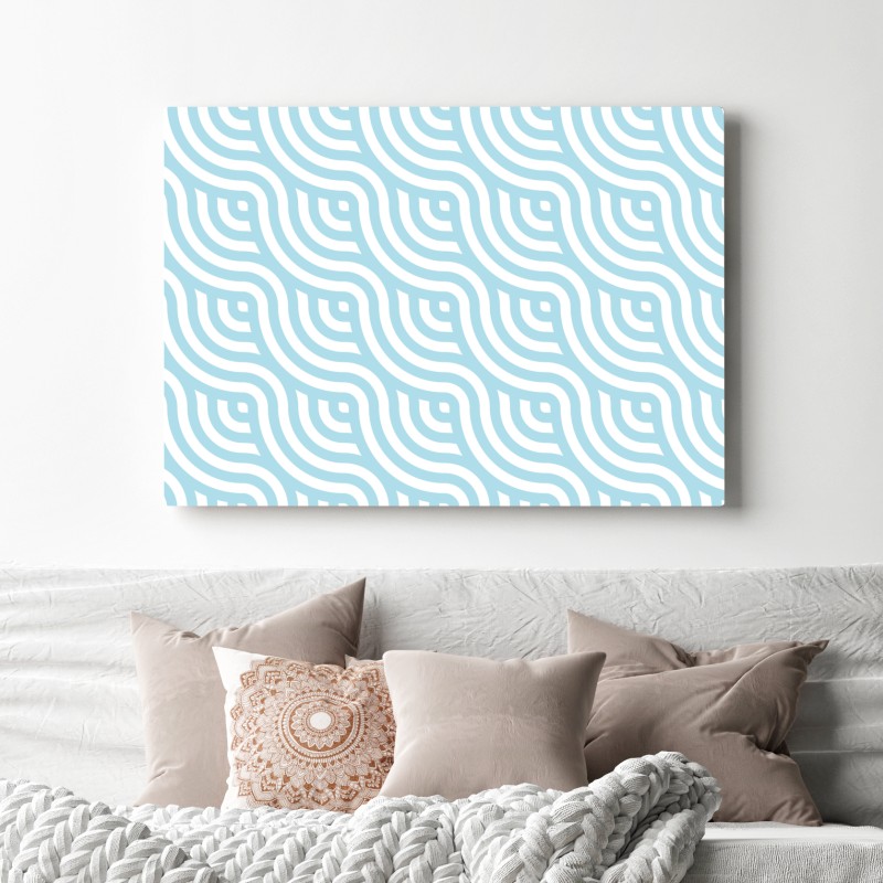 Obraz na płótnie miękki turkusowy geometryczny wzór fal – Wallissimo® Obraz na płótnie miękki turkusowy geometryczny wzór fal – Wallissimo®