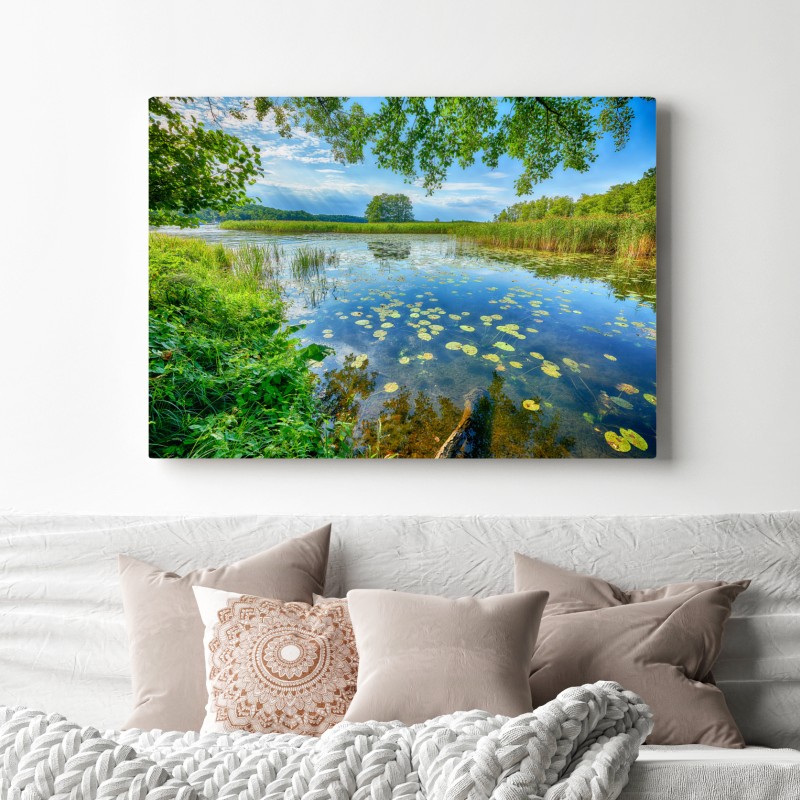 Obraz na płótnie lato nad jeziorem w Mazurach – Wallissimo® Obraz na płótnie lato nad jeziorem w Mazurach – Wallissimo®