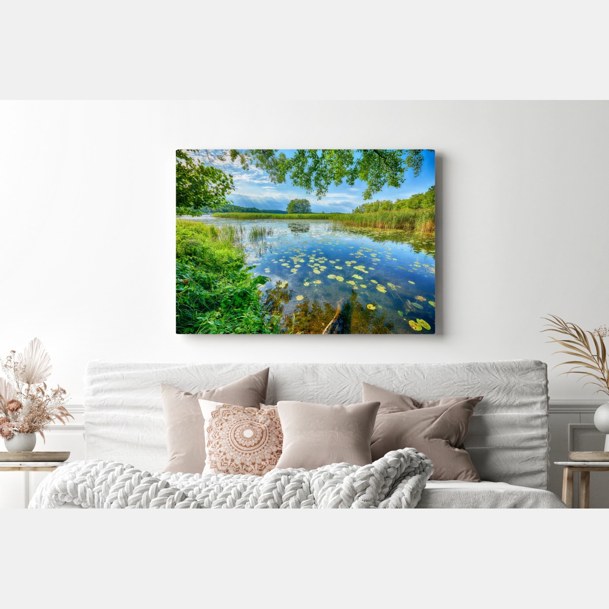 Obraz na płótnie lato nad jeziorem w Mazurach – Wallissimo® Obraz na płótnie lato nad jeziorem w Mazurach – Wallissimo®