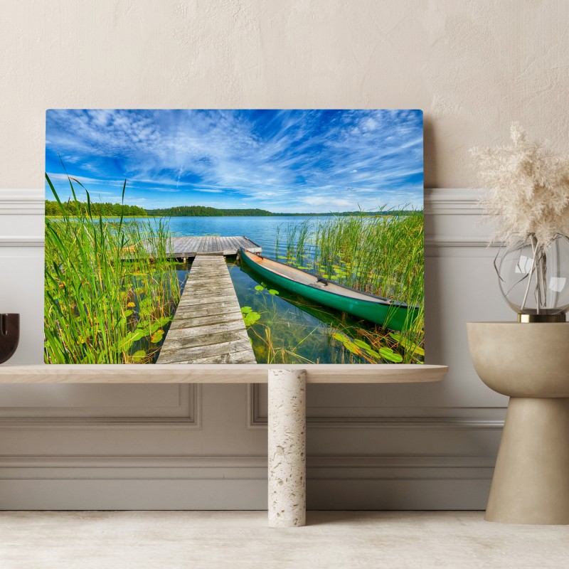 Obraz na płótnie spokojne letnie jezioro na Mazurach – Wallissimo® Obraz na płótnie spokojne letnie jezioro na Mazurach – Wallissimo®