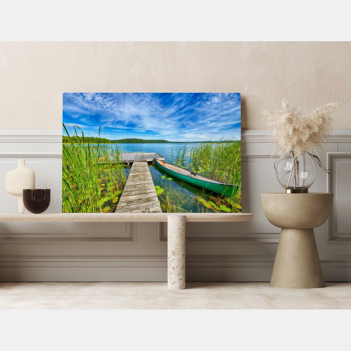 Obraz na płótnie spokojne letnie jezioro na Mazurach – Wallissimo® Obraz na płótnie spokojne letnie jezioro na Mazurach – Wallissimo®