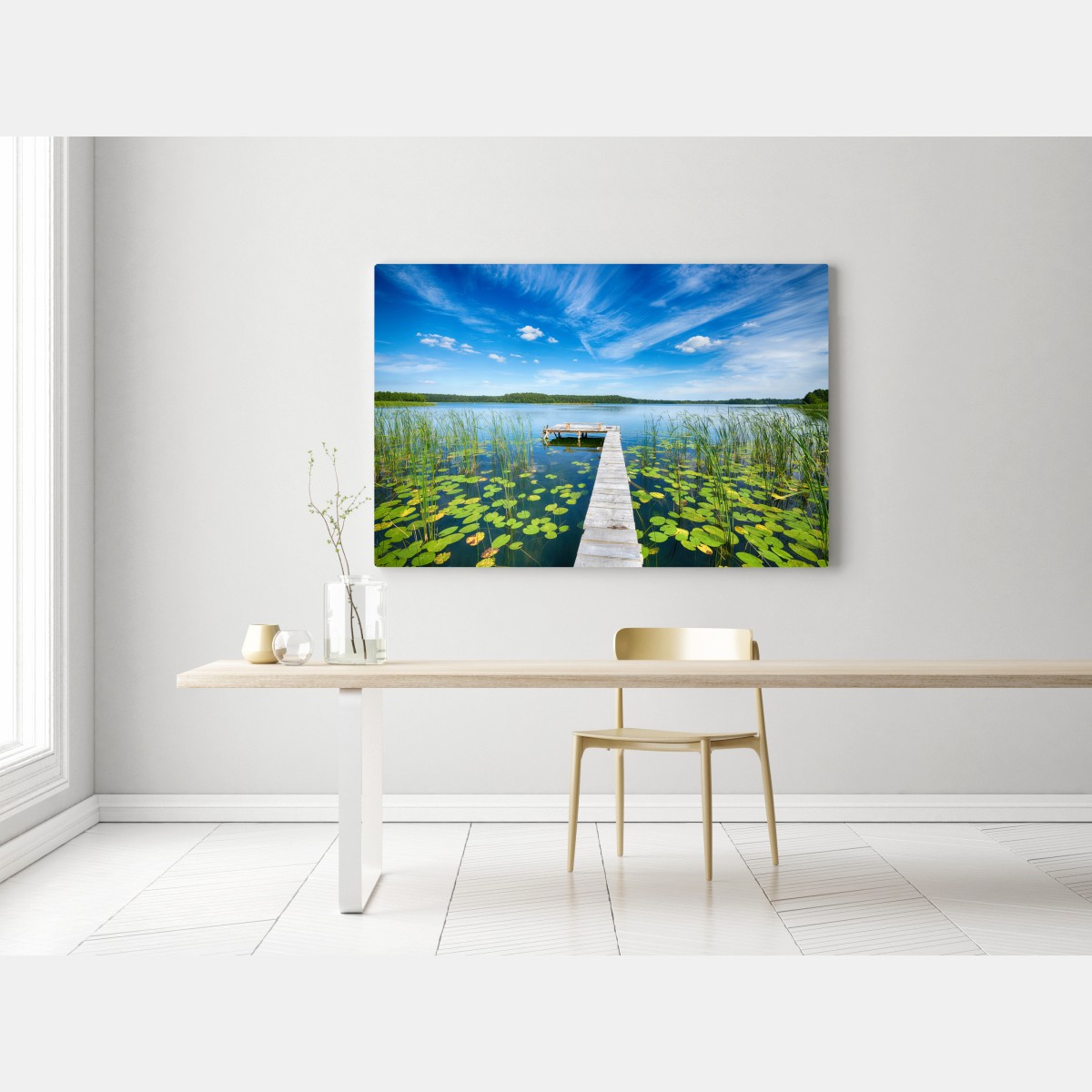 Obraz na płótnie pomost na Mazurach latem – Wallissimo® Obraz na płótnie pomost na Mazurach latem – Wallissimo®