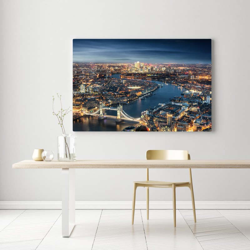 Obraz na płótnie nocna panorama Londynu – Wallissimo® Obraz na płótnie nocna panorama Londynu – Wallissimo®