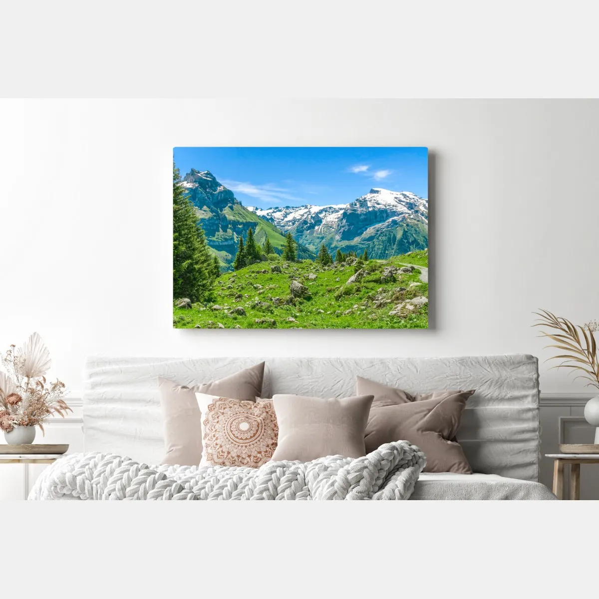 Obraz na płótnie słoneczna łąka w Engelberg – Wallissimo® Obraz na płótnie słoneczna łąka w Engelberg – Wallissimo®