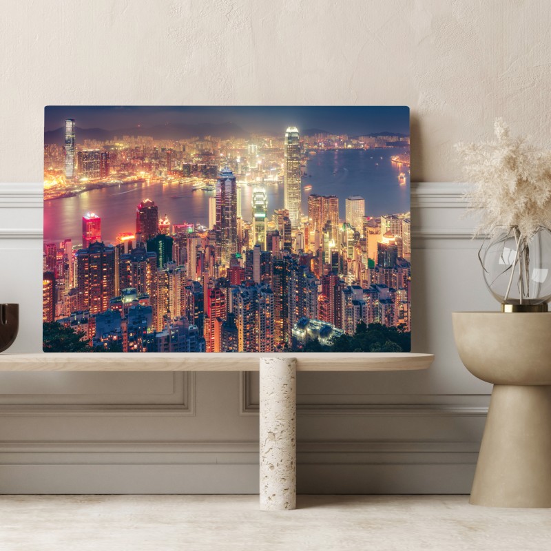 Obraz na płótnie Hongkong nocny widok ze szczytu Victoria Peak – Wallissimo® Obraz na płótnie Hongkong nocny widok ze szczytu Victoria Peak – Wallissimo®