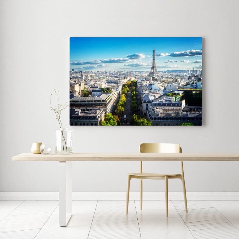Obraz na płótnie panorama Paryża z Wieżą Eiffla – Wallissimo® Obraz na płótnie panorama Paryża z Wieżą Eiffla – Wallissimo®