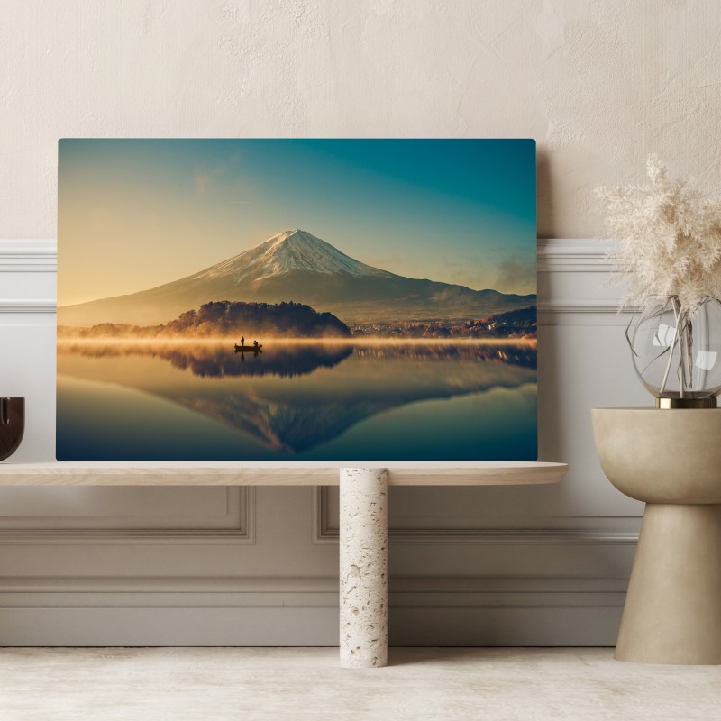 Obraz na płótnie wschód słońca nad Mount Fuji nad jeziorem Kawaguchiko – Wallissimo® Obraz na płótnie wschód słońca nad Mount Fuji nad jeziorem Kawaguchiko – Wallissimo®