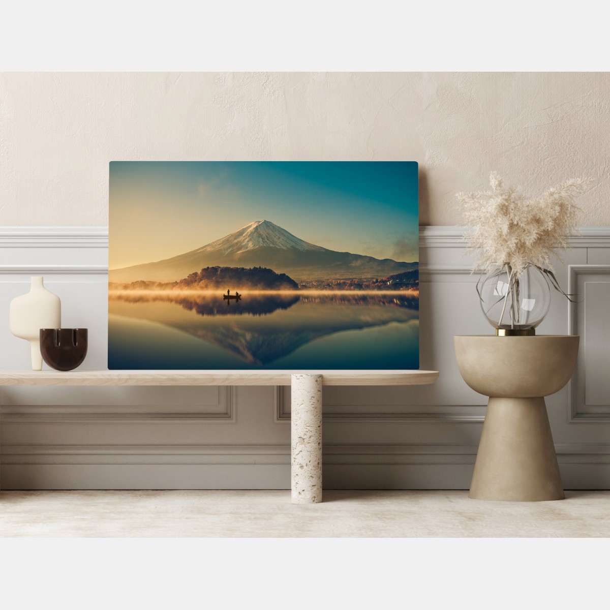 Obraz na płótnie wschód słońca nad Mount Fuji nad jeziorem Kawaguchiko – Wallissimo® Obraz na płótnie wschód słońca nad Mount Fuji nad jeziorem Kawaguchiko – Wallissimo®