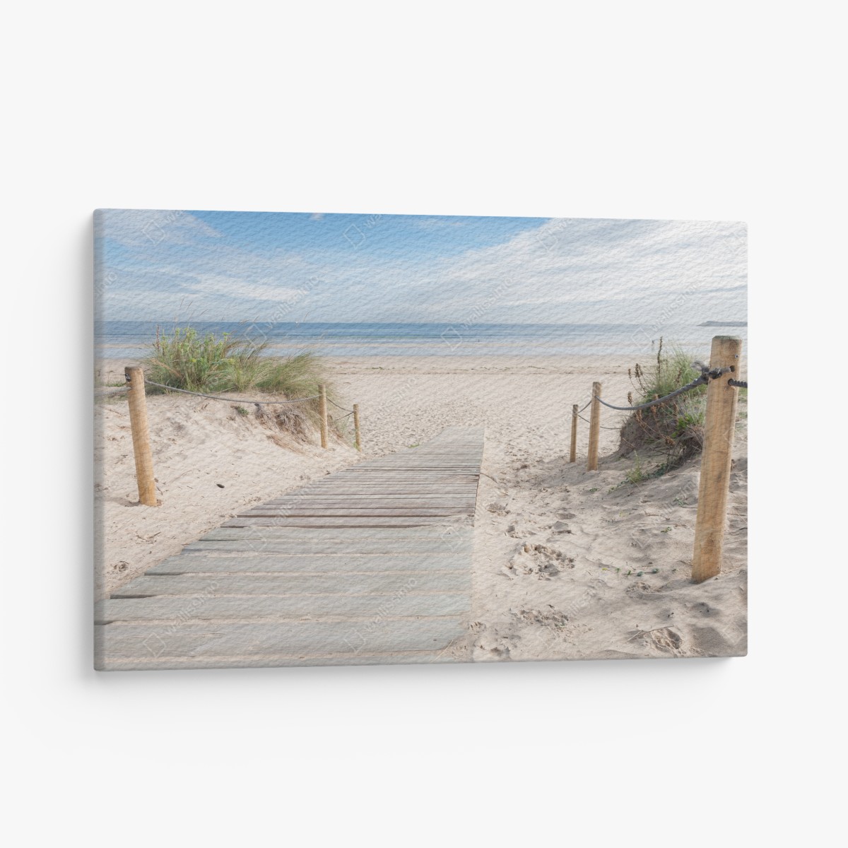Canvas print serene beach boardwalk to the sea
