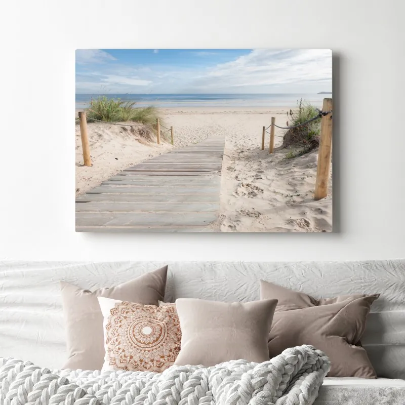 Obraz na płótnie spokojny pomost na plażę – Wallissimo® Obraz na płótnie spokojny pomost na plażę – Wallissimo®
