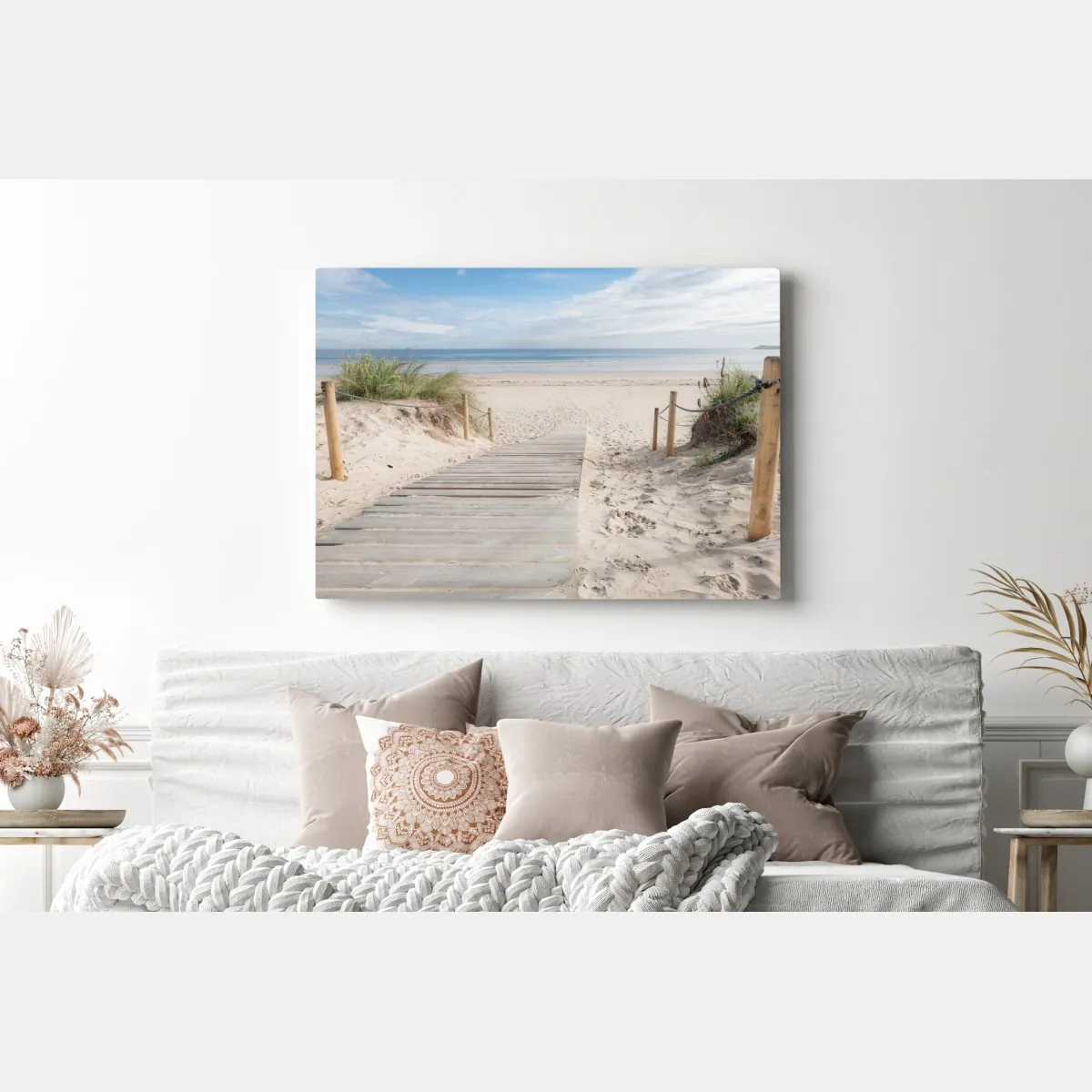 Obraz na płótnie spokojny pomost na plażę – Wallissimo® Obraz na płótnie spokojny pomost na plażę – Wallissimo®