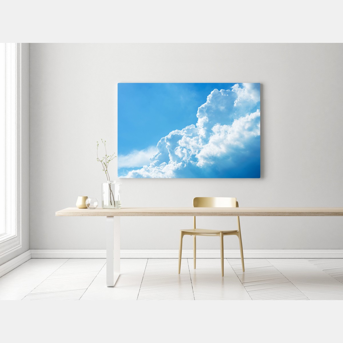 Obraz na płótnie delikatne niebo z puszystymi chmurami – Wallissimo® Obraz na płótnie delikatne niebo z puszystymi chmurami – Wallissimo®