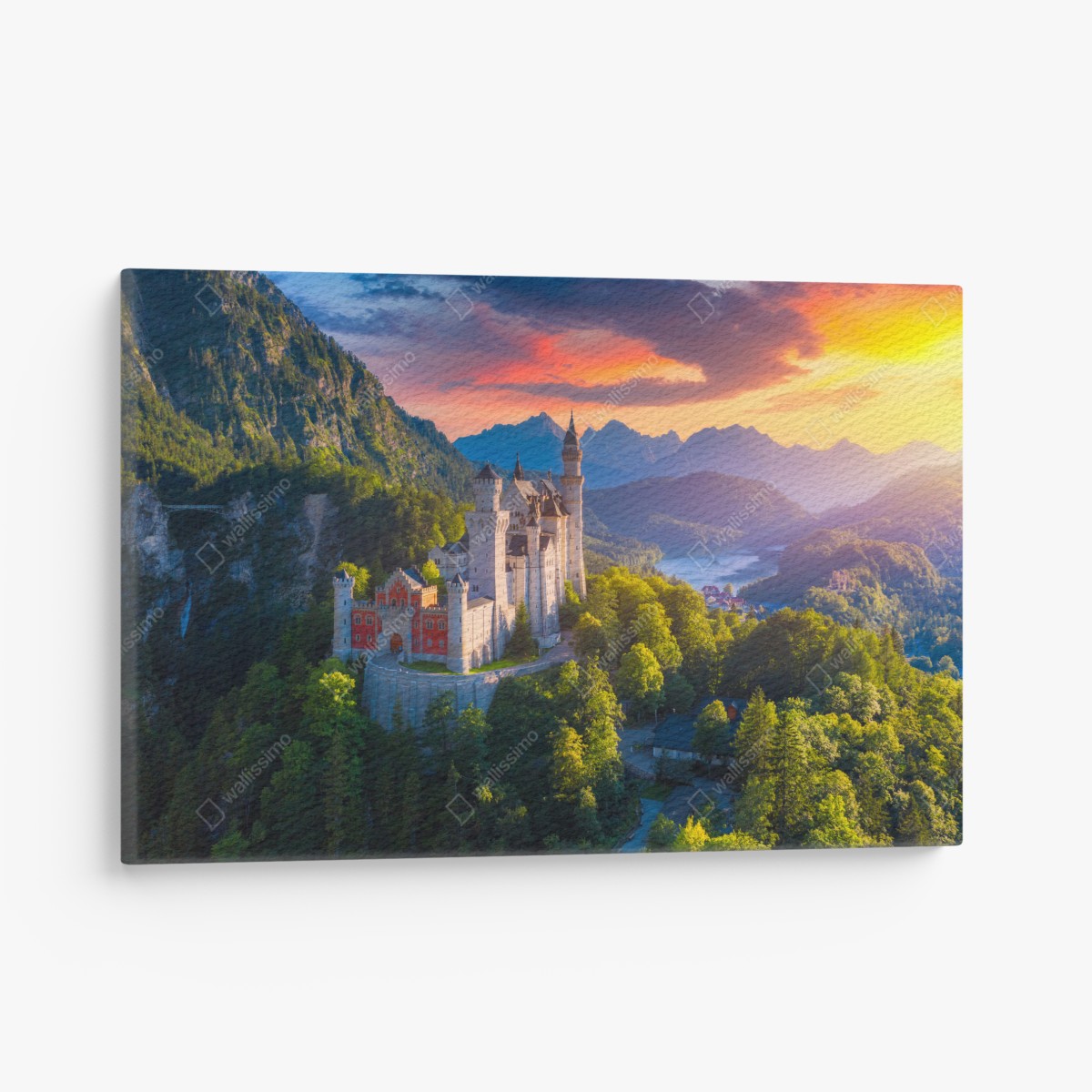 Canvas print Neuschwanstein castle at sunset