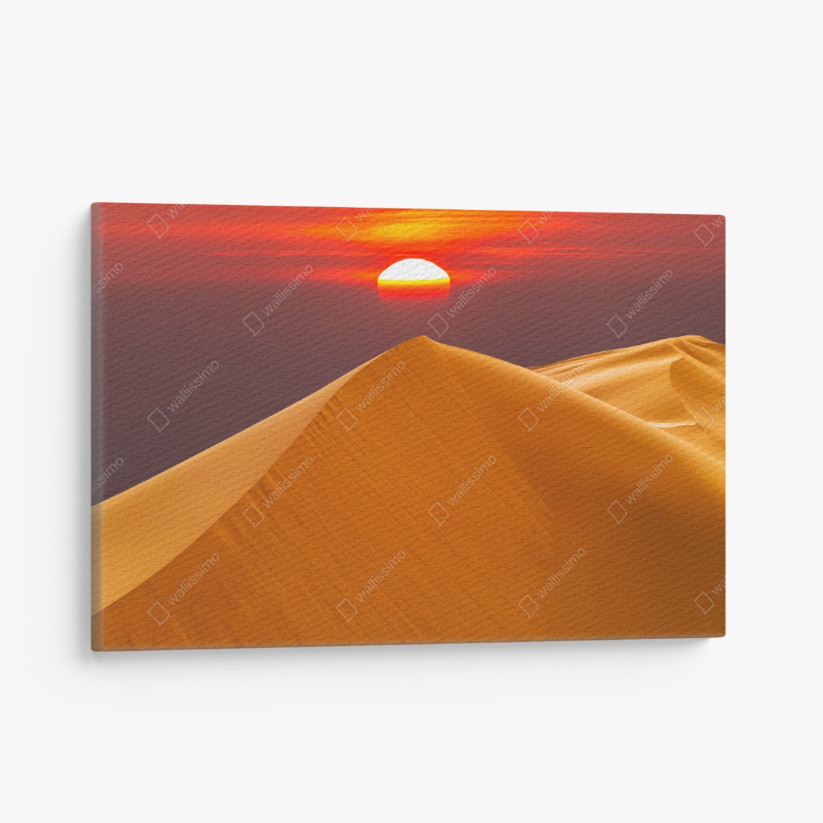 Canvas print golden desert sunset over sand dunes