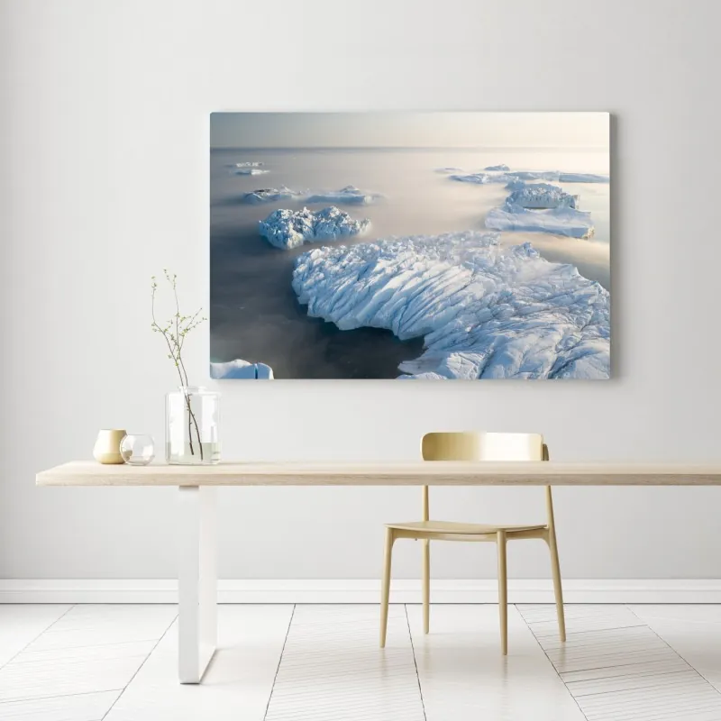 Obraz na płótnie mglista panorama gór lodowych – Wallissimo® Obraz na płótnie mglista panorama gór lodowych – Wallissimo®