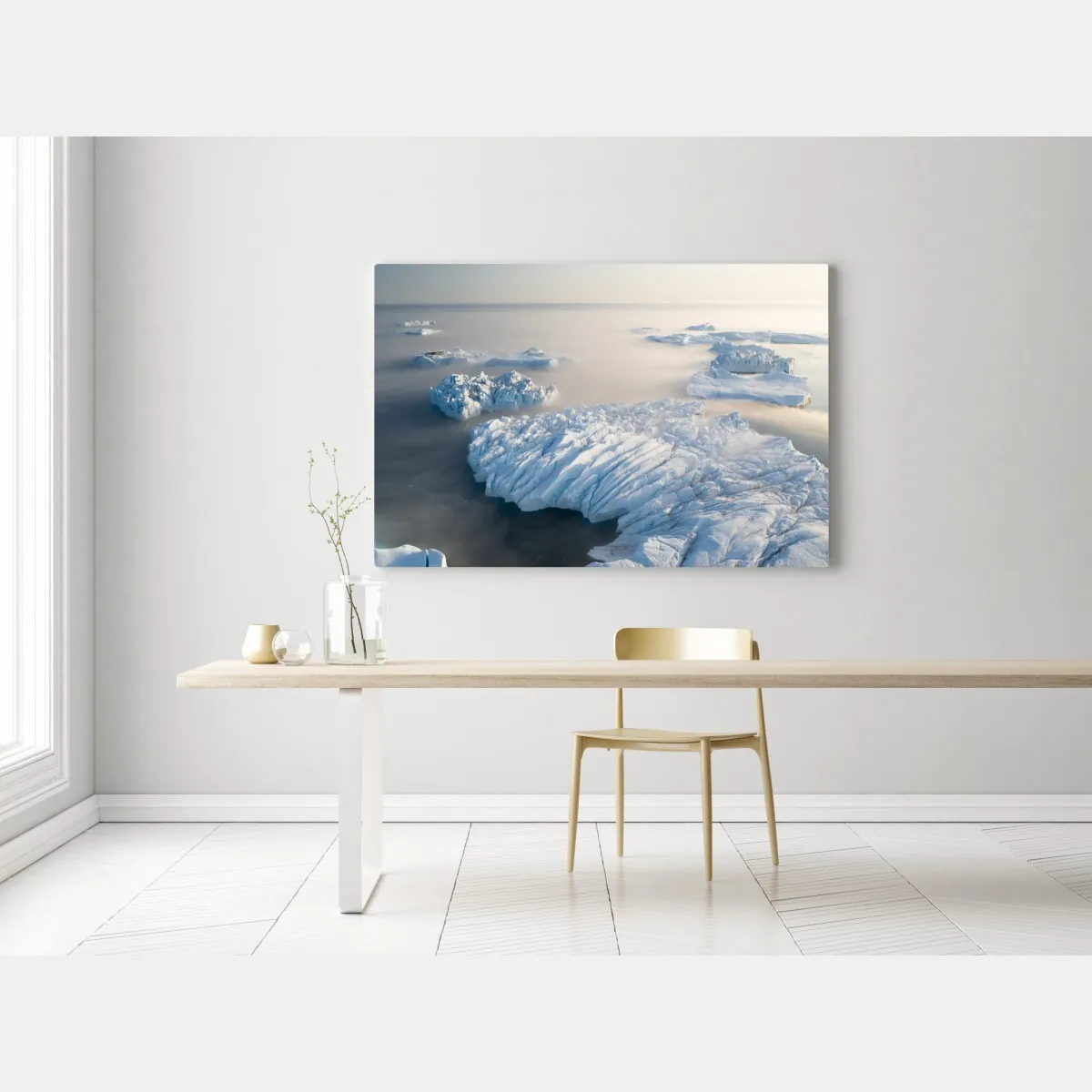 Obraz na płótnie mglista panorama gór lodowych – Wallissimo® Obraz na płótnie mglista panorama gór lodowych – Wallissimo®