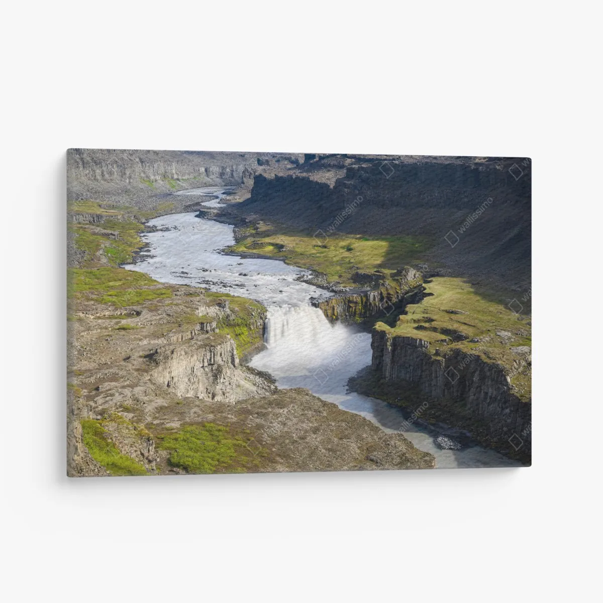 Obraz na płótnie majestatyczny wodospad w islandzkim kanionie – Wallissimo® Obraz na płótnie majestatyczny wodospad w islandzkim kanionie – Wallissimo®