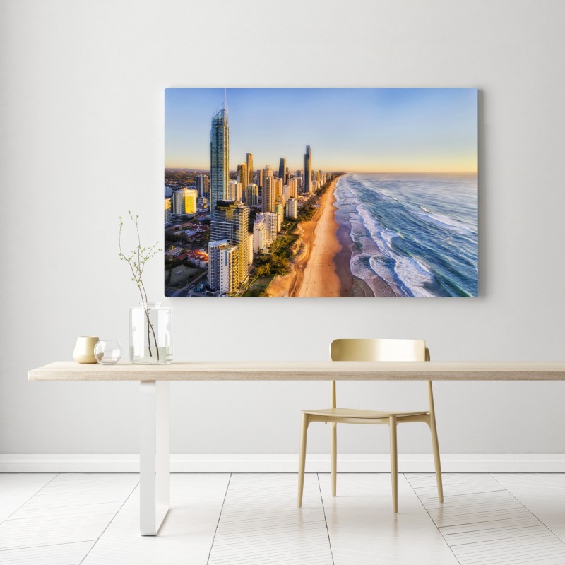 Obraz na płótnie wschód słońca nad Surfers Paradise – Wallissimo® Obraz na płótnie wschód słońca nad Surfers Paradise – Wallissimo®