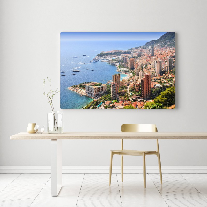 Obraz na płótnie słoneczna panorama nadmorskiego miasta – Wallissimo® Obraz na płótnie słoneczna panorama nadmorskiego miasta – Wallissimo®
