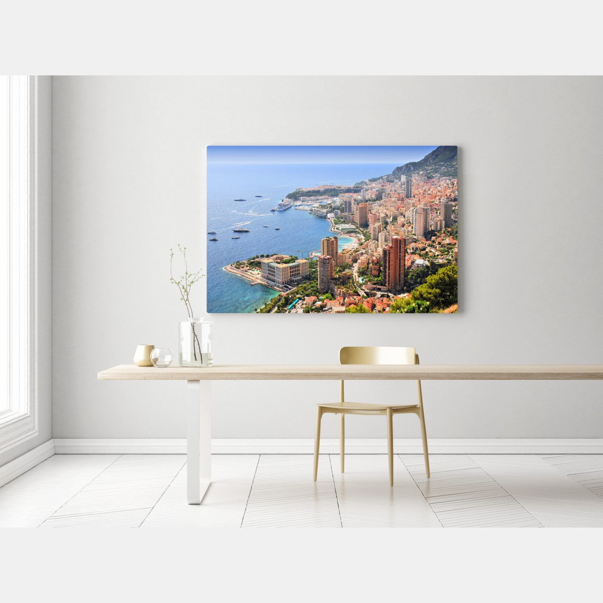 Obraz na płótnie słoneczna panorama nadmorskiego miasta – Wallissimo® Obraz na płótnie słoneczna panorama nadmorskiego miasta – Wallissimo®
