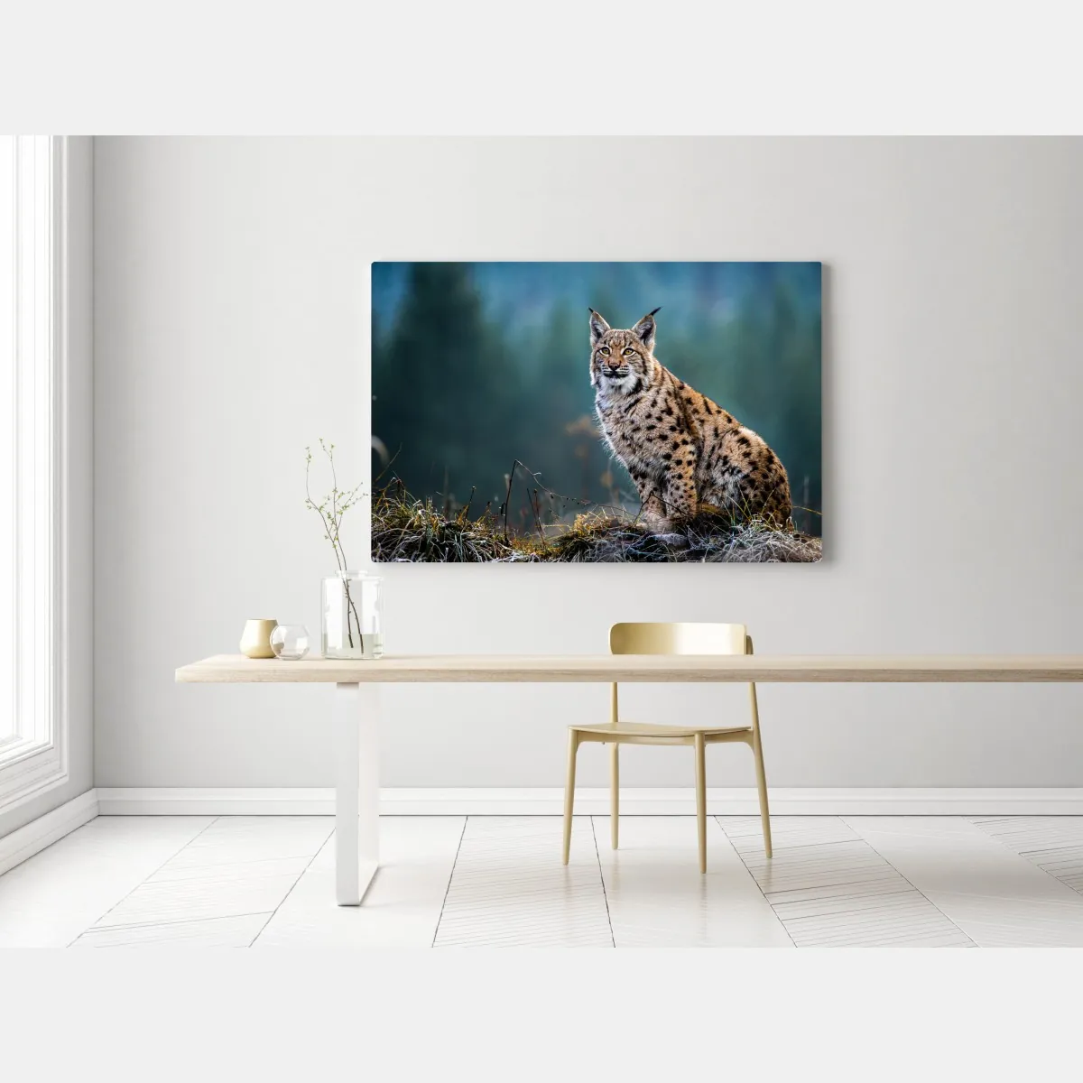 Obraz na płótnie majestatyczny ryś w naturalnym środowisku – Wallissimo® Obraz na płótnie majestatyczny ryś w naturalnym środowisku – Wallissimo®