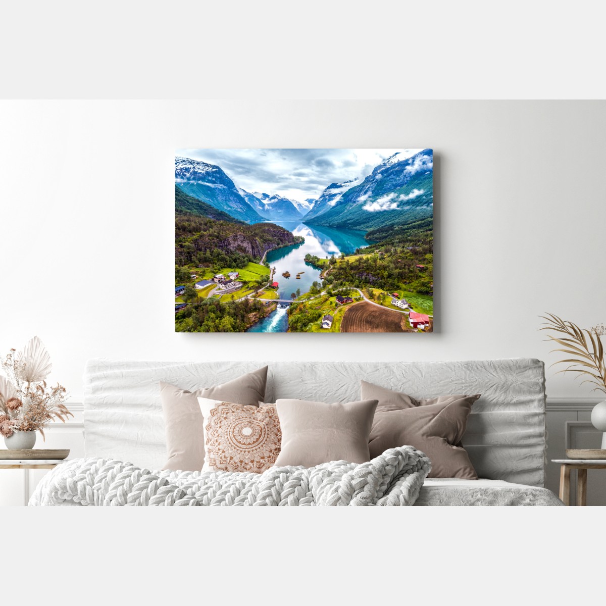 Obraz na płótnie Norwegia fjord z lotu ptaka – Wallissimo® Obraz na płótnie Norwegia fjord z lotu ptaka – Wallissimo®