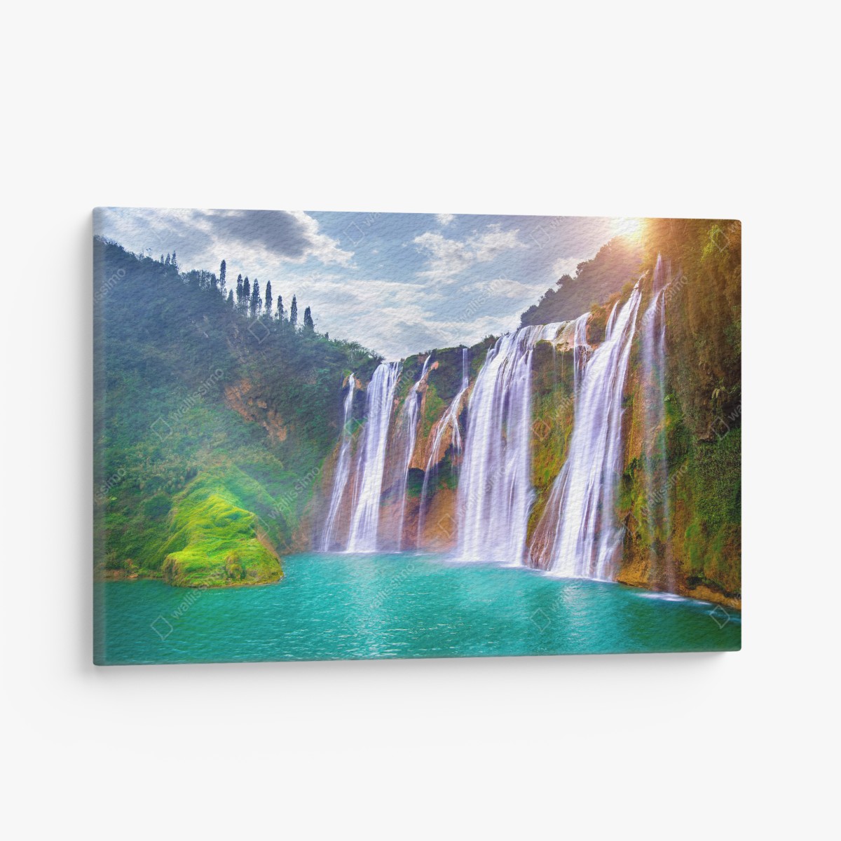Canvas print Jiulong waterfall turquoise cascade in Luoping, China